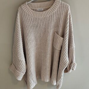 Chic soul 3x oversized Cozy Cream Knit Sweater